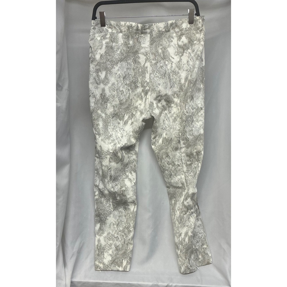 Abbey Glass Tapered Pants Womens 6 Grey Snakeskin Print Excellent High Rise Zip - Picture 3 of 9
